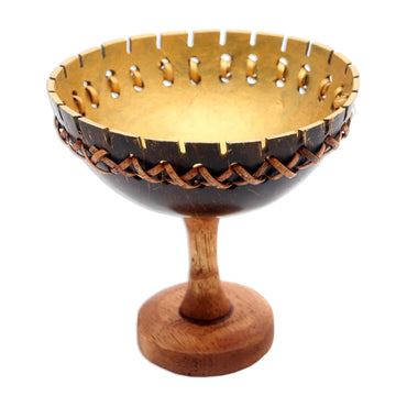 Coconut Shell Jewelry Stand Crafted in Bali - Personal Treasure
