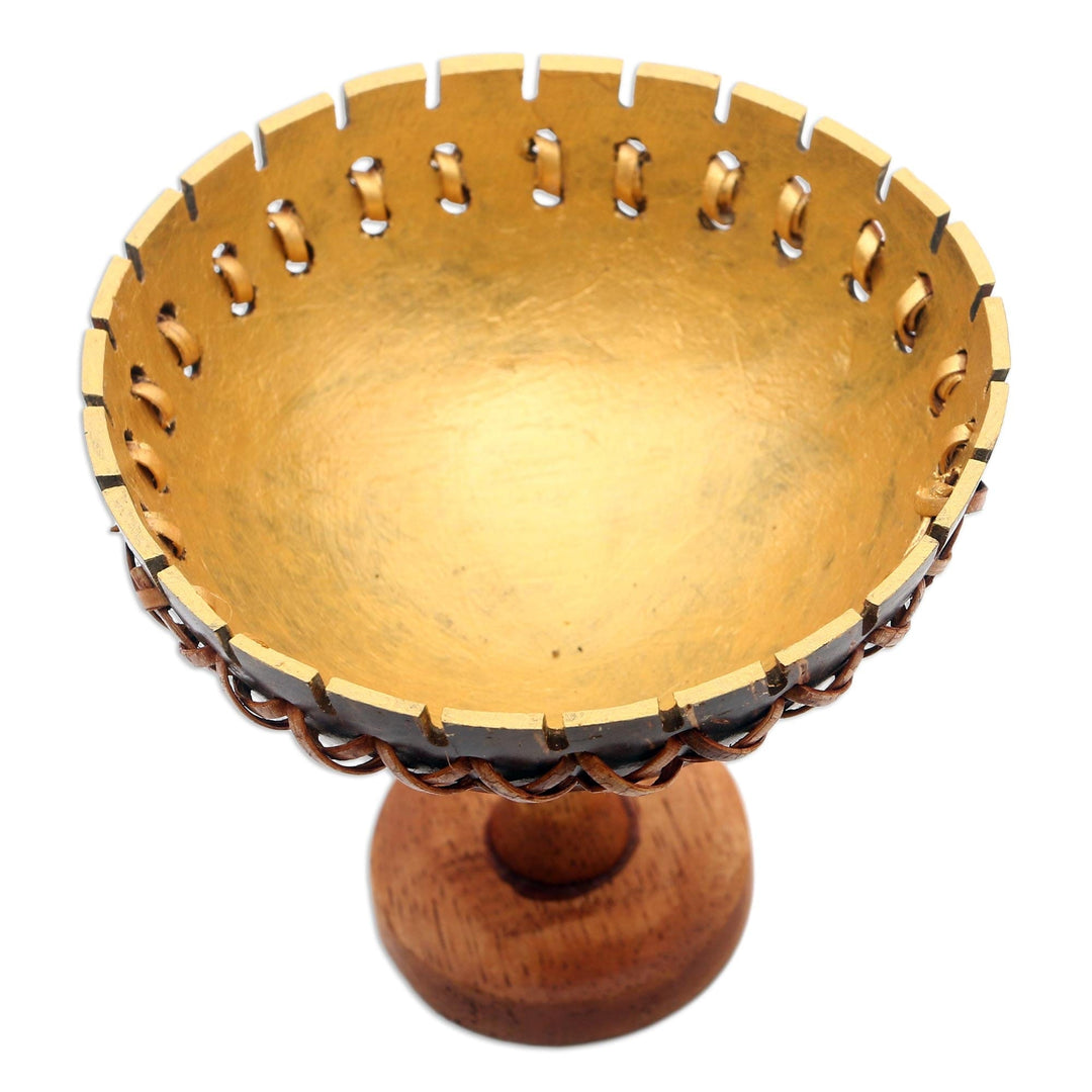 Coconut Shell Jewelry Stand Crafted in Bali - Personal Treasure