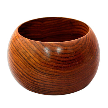 Hand-Carved Mango Wood Bangle Bracelet - Mystical Lines