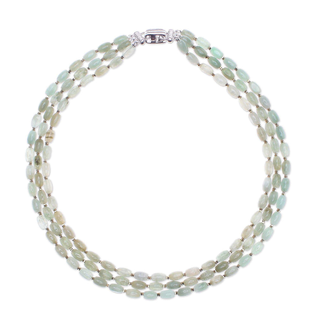 Jade and Hematite Beaded Strand Necklace from Thailand - Graceful Palace