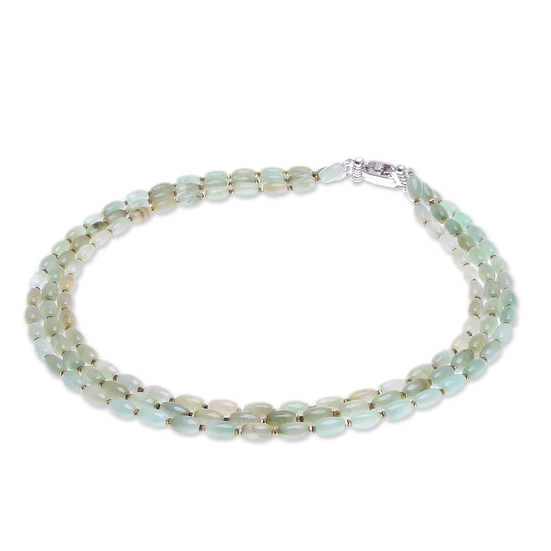 Jade and Hematite Beaded Strand Necklace from Thailand - Graceful Palace