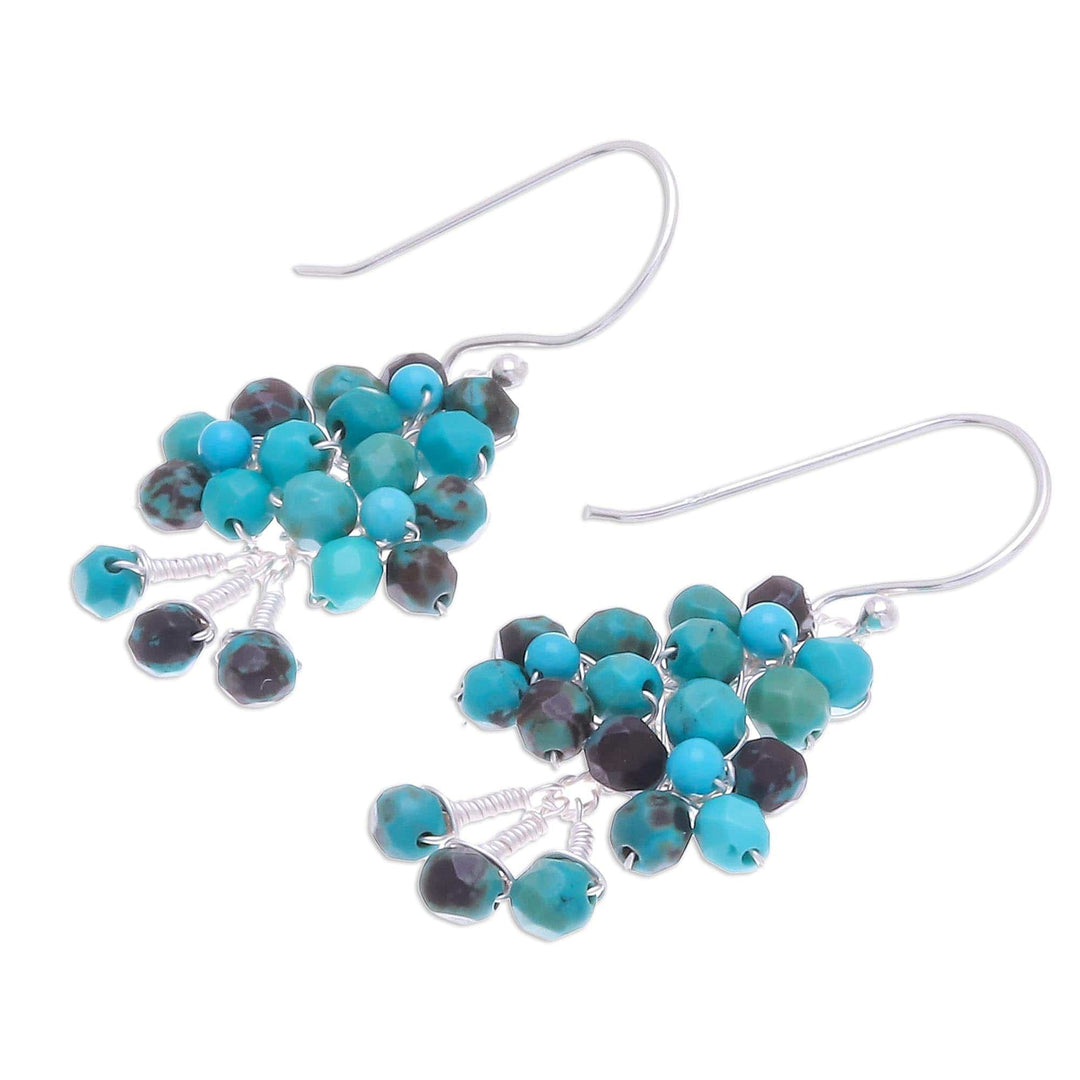 Sterling Silver and Calcite Beaded Dangle Earrings - Beaded Forest