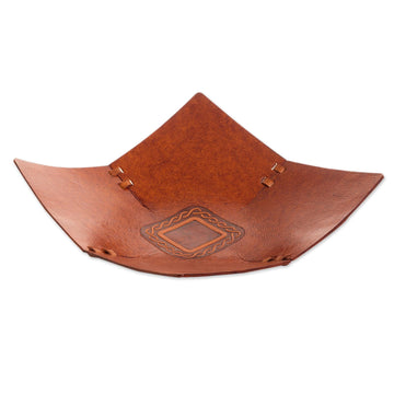 Square Pattern Leather Catchall - Square Lasso