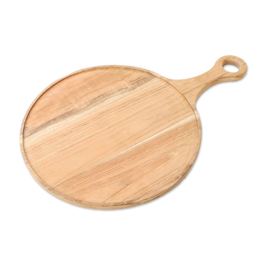 Handmade Teak Wood Pizza Tray from Thailand - Time to Eat