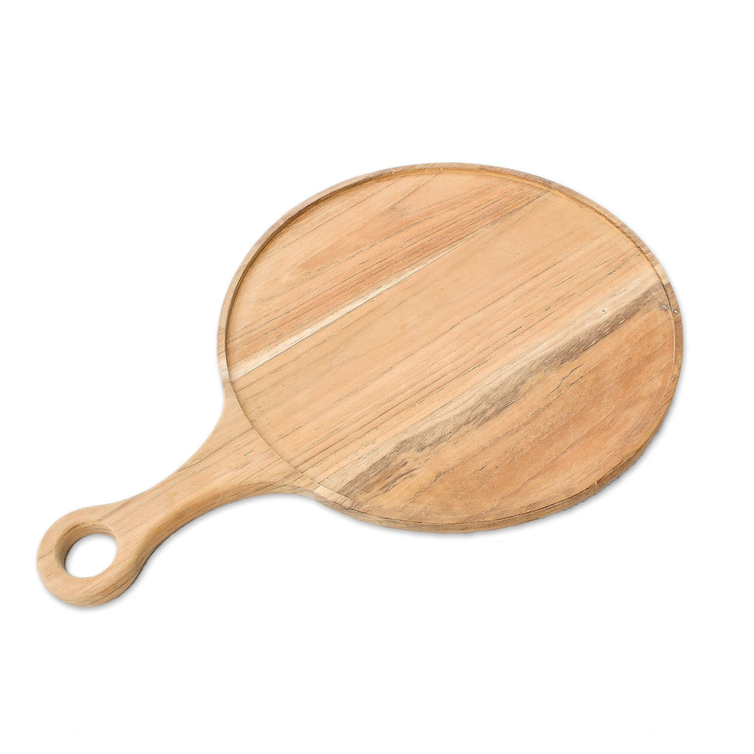Handmade Teak Wood Pizza Tray from Thailand - Time to Eat