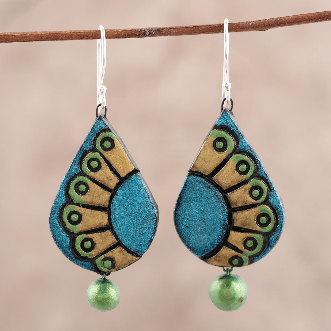 UNICEF Market | Hand Painted Ceramic Dangle Earrings from India - Pink  Trapeze