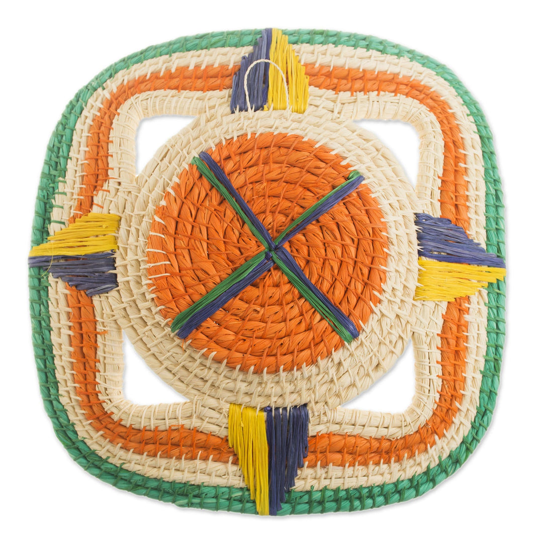 Handwoven Chambira Tree Fiber Decorative Basket from Peru - Jungle Compass