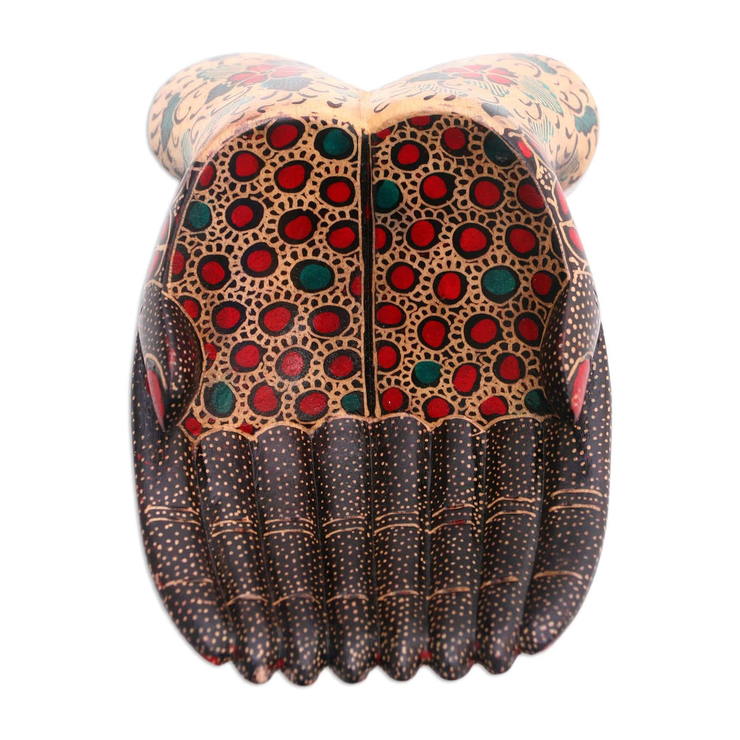 Hand-Painted Batik Wood Catchall from Java - Giving Hands
