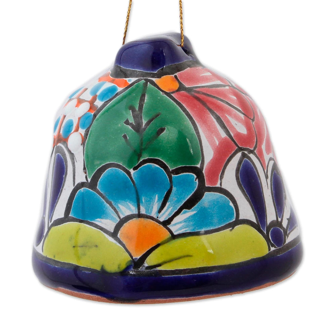 Bell-Shaped Talavera-Style Ceramic Ornaments (Pair) - Talavera Bells