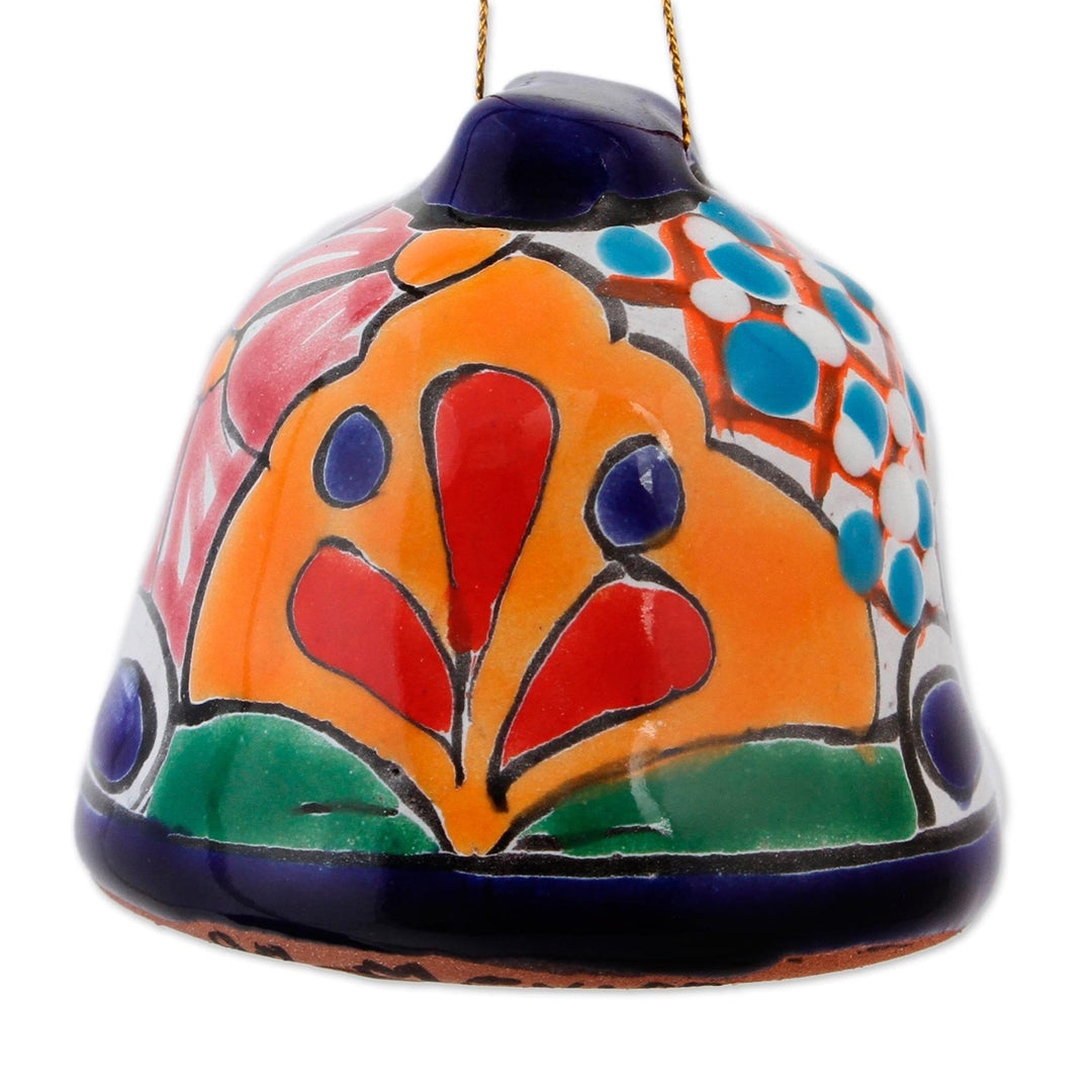 Bell-Shaped Talavera-Style Ceramic Ornaments (Pair) - Talavera Bells