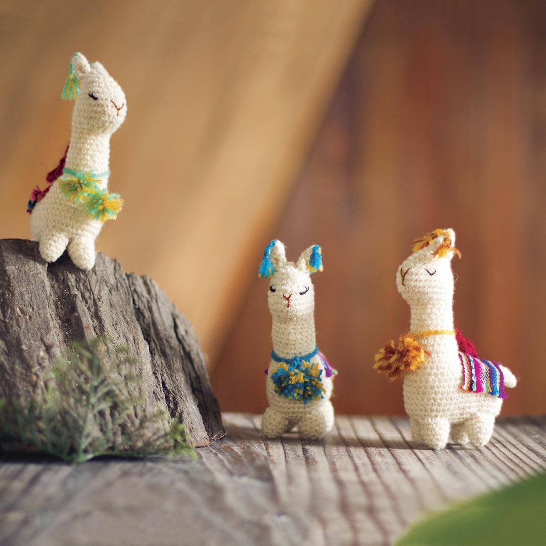 Hand Crocheted Wool Llama Ornaments (Set of 3) - Little Llamas