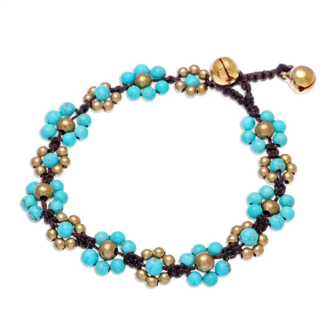 Calcite Beaded Macrame Bracelet from Thailand - Blooming with Love