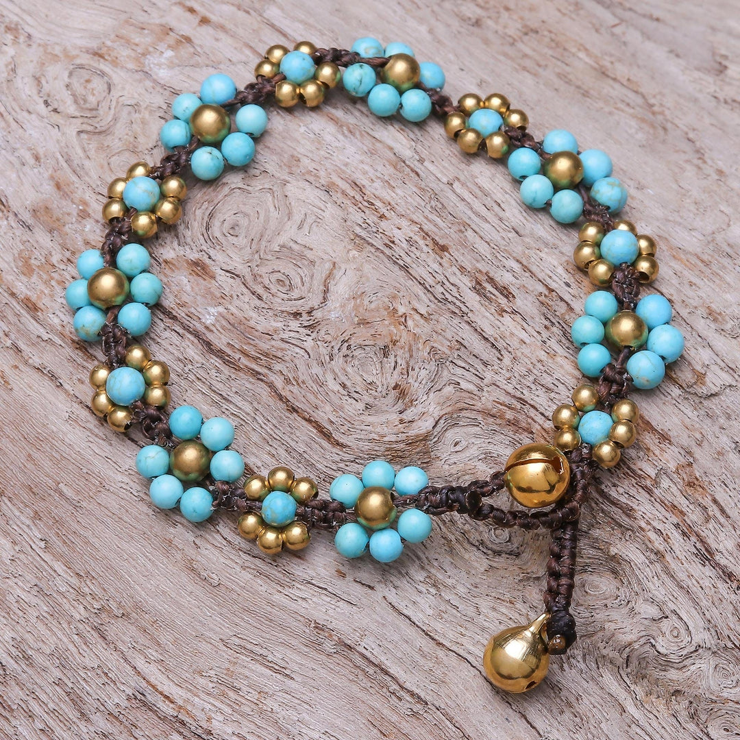 Calcite Beaded Macrame Bracelet from Thailand - Blooming with Love