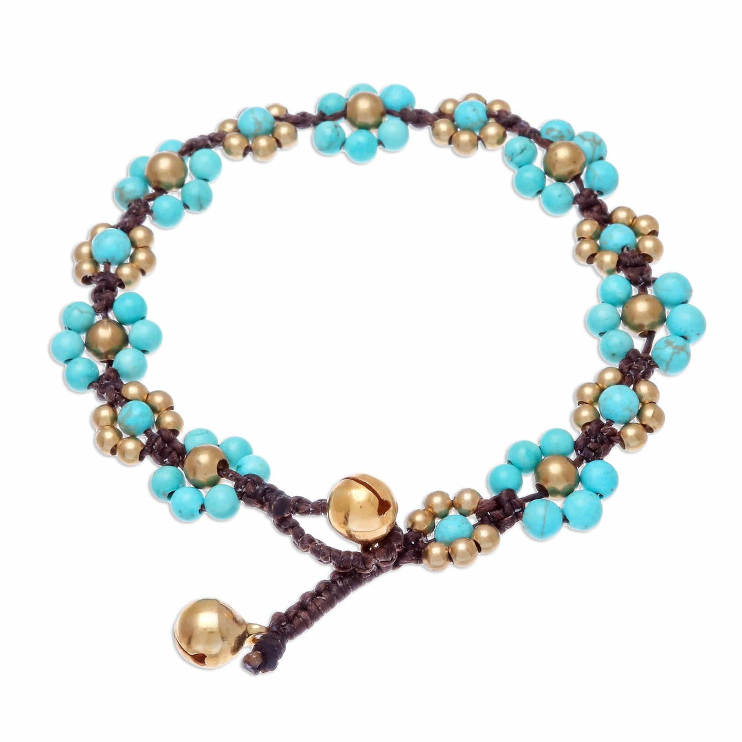 Calcite Beaded Macrame Bracelet from Thailand - Blooming with Love