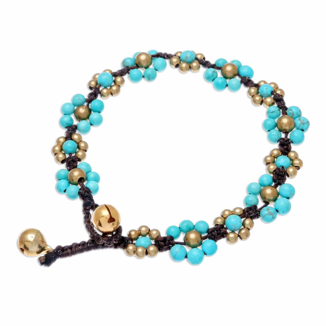Calcite Beaded Macrame Bracelet from Thailand - Blooming with Love