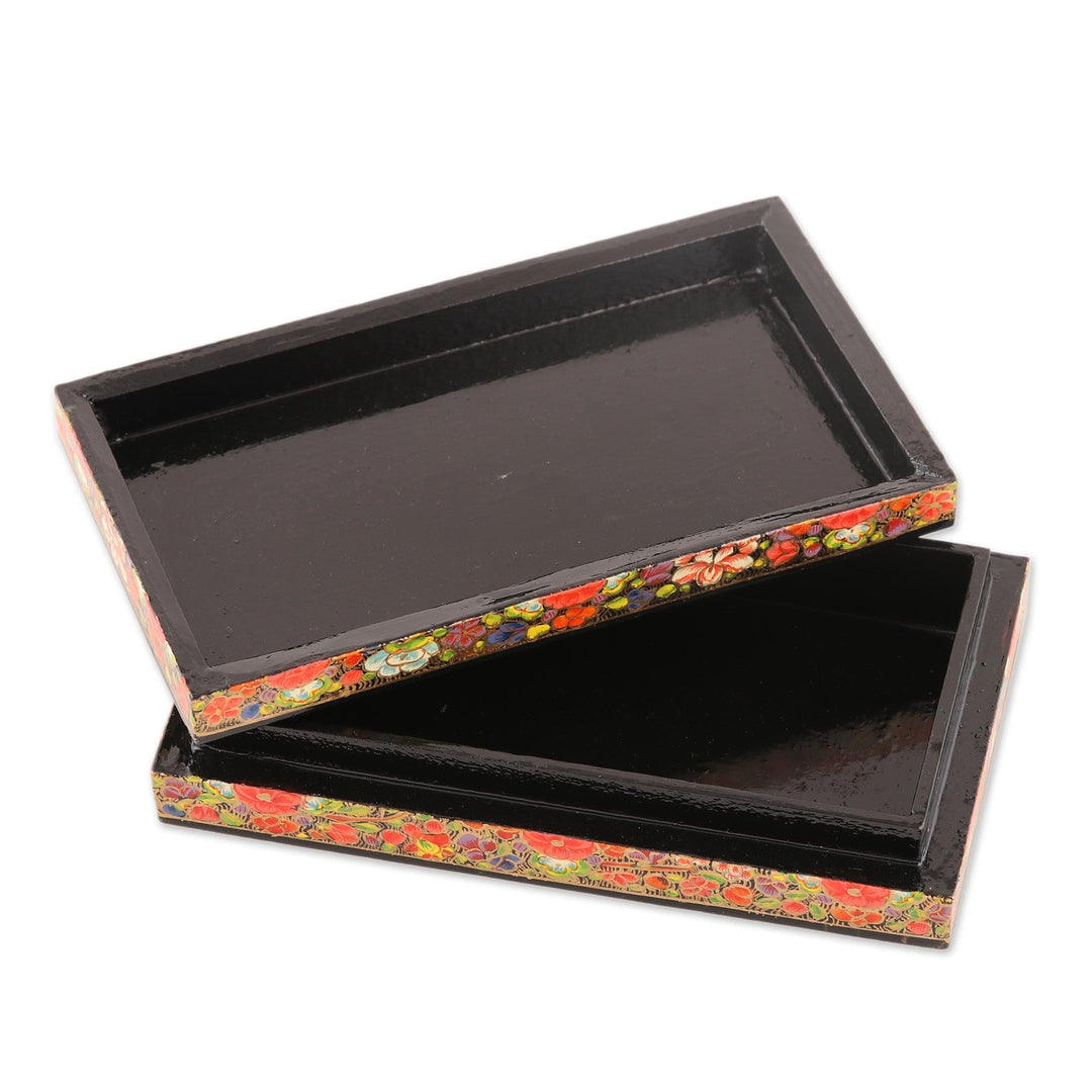 Floral Motif Papier Mache Decorative Box - Floral Intricacy