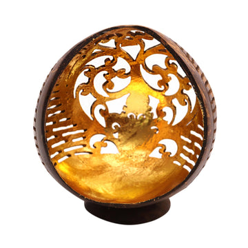 Openwork Pattern Coconut Shell Catchall from Bali - Golden Palace