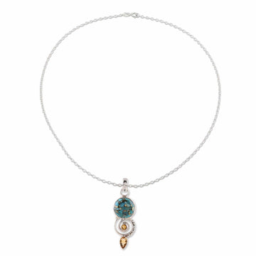 Brass Bracelet Turquoise-color Gems Beaded Jewelry - Thai Elephant
