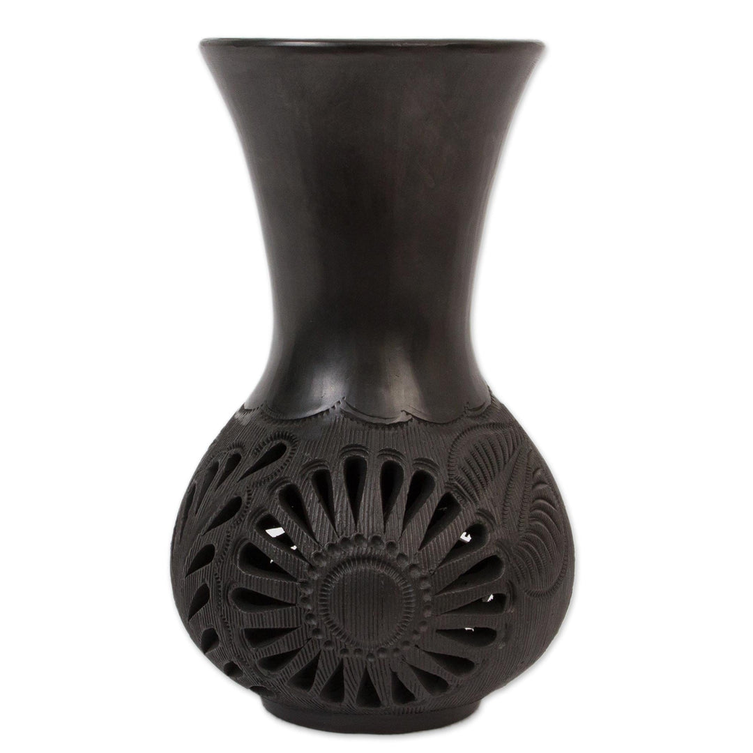 Floral Barro Negro Ceramic Decorative Vase - Barro Negro Rays