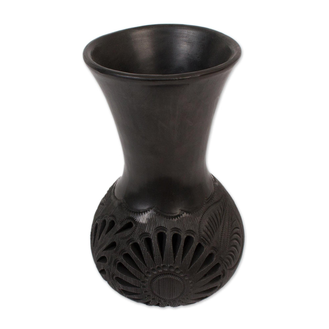 Floral Barro Negro Ceramic Decorative Vase - Barro Negro Rays