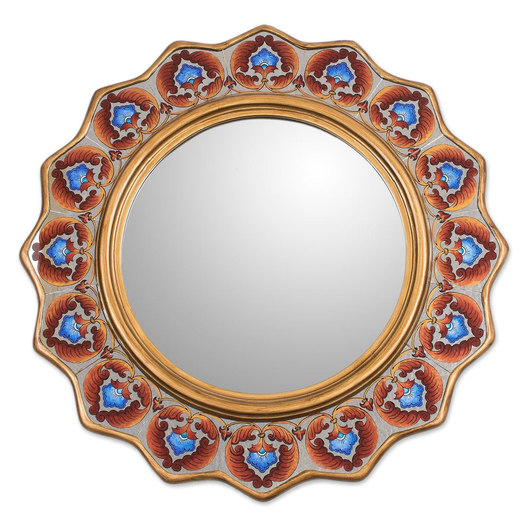 Starry Reverse-Painted Glass Wall Mirror - Bouquet Star