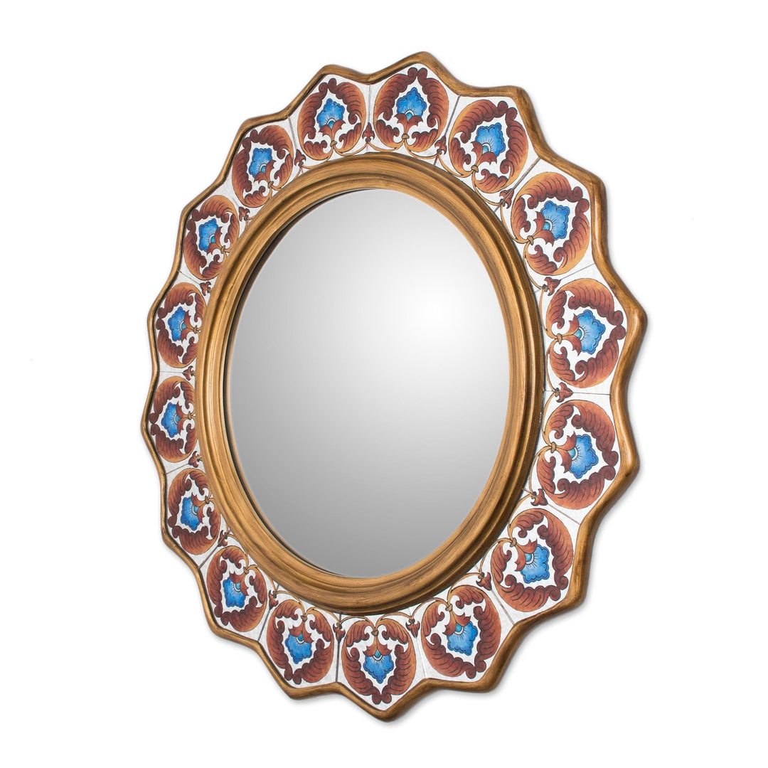 Starry Reverse-Painted Glass Wall Mirror - Bouquet Star