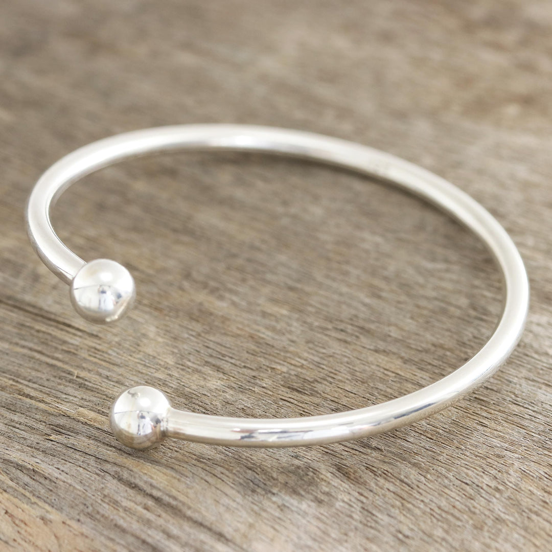 Simple Sterling Silver Cuff Bracelet - Elegant Charm