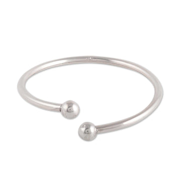 Simple Sterling Silver Cuff Bracelet - Elegant Charm