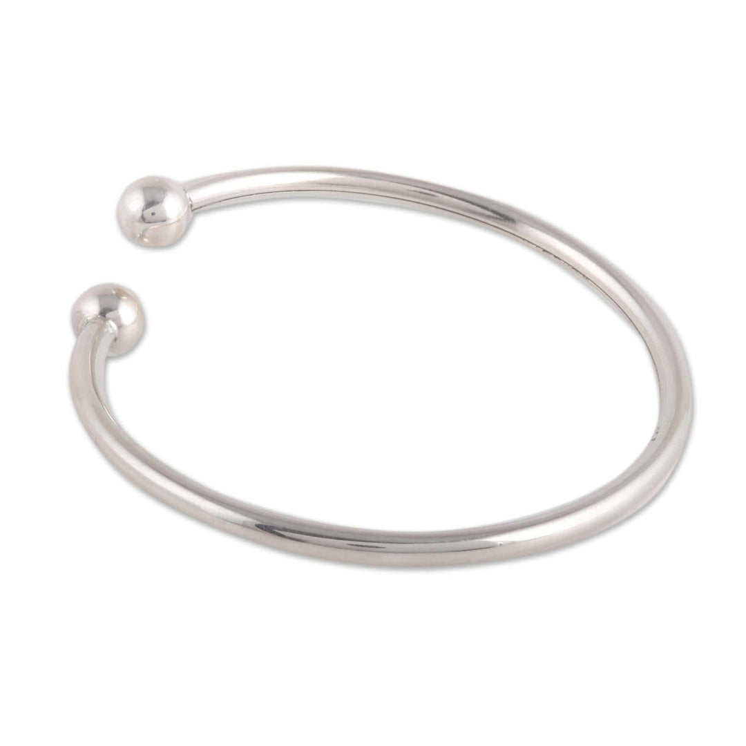 Simple Sterling Silver Cuff Bracelet - Elegant Charm