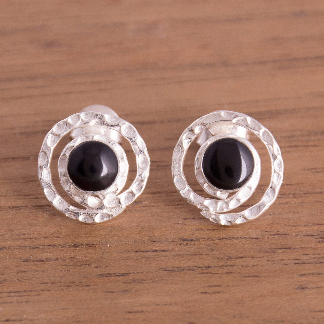 Modern Obsidian Stud Earrings - Cuzco Aura