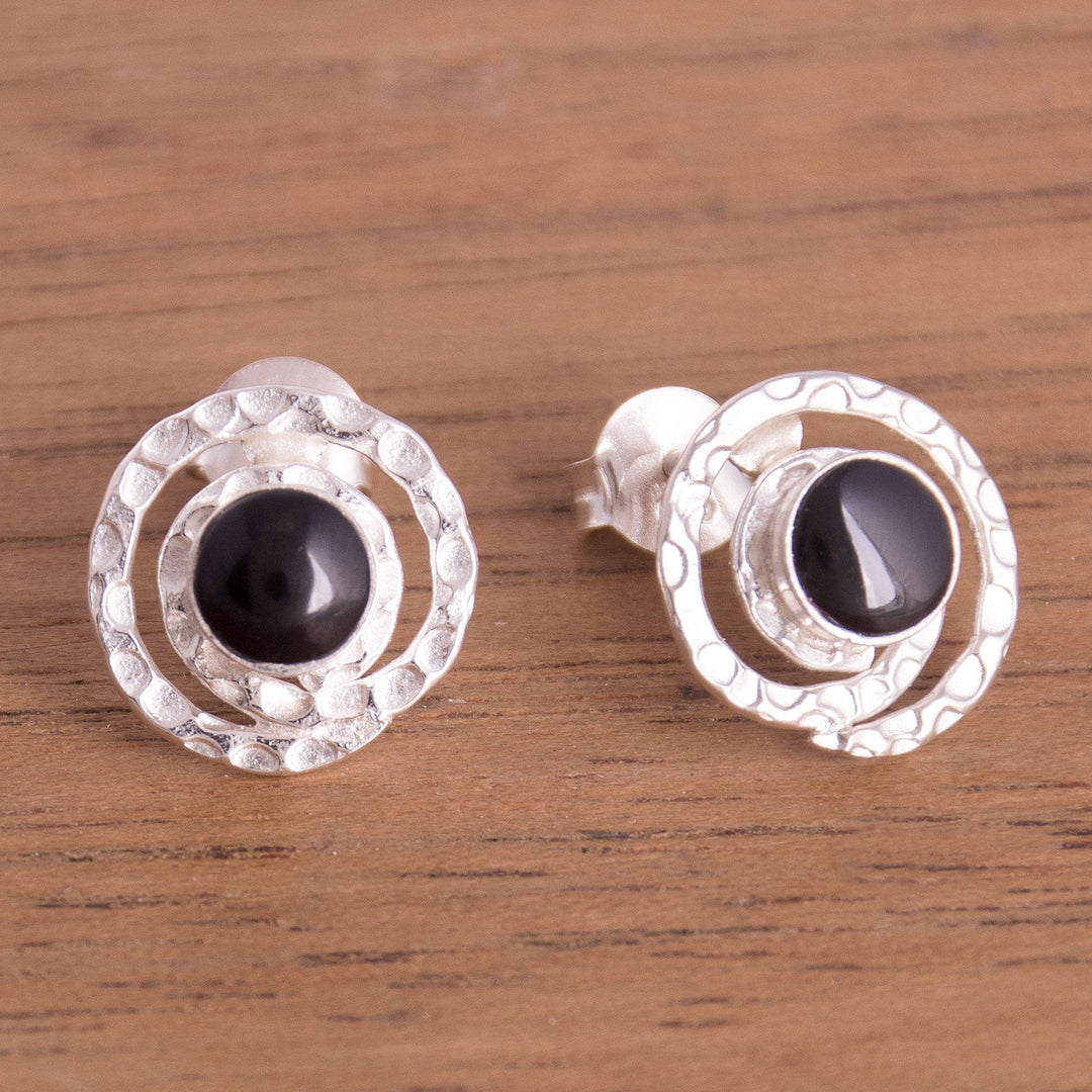 Modern Obsidian Stud Earrings - Cuzco Aura