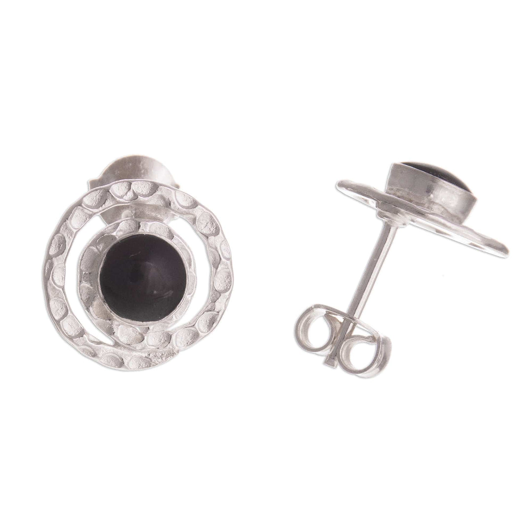 Modern Obsidian Stud Earrings - Cuzco Aura