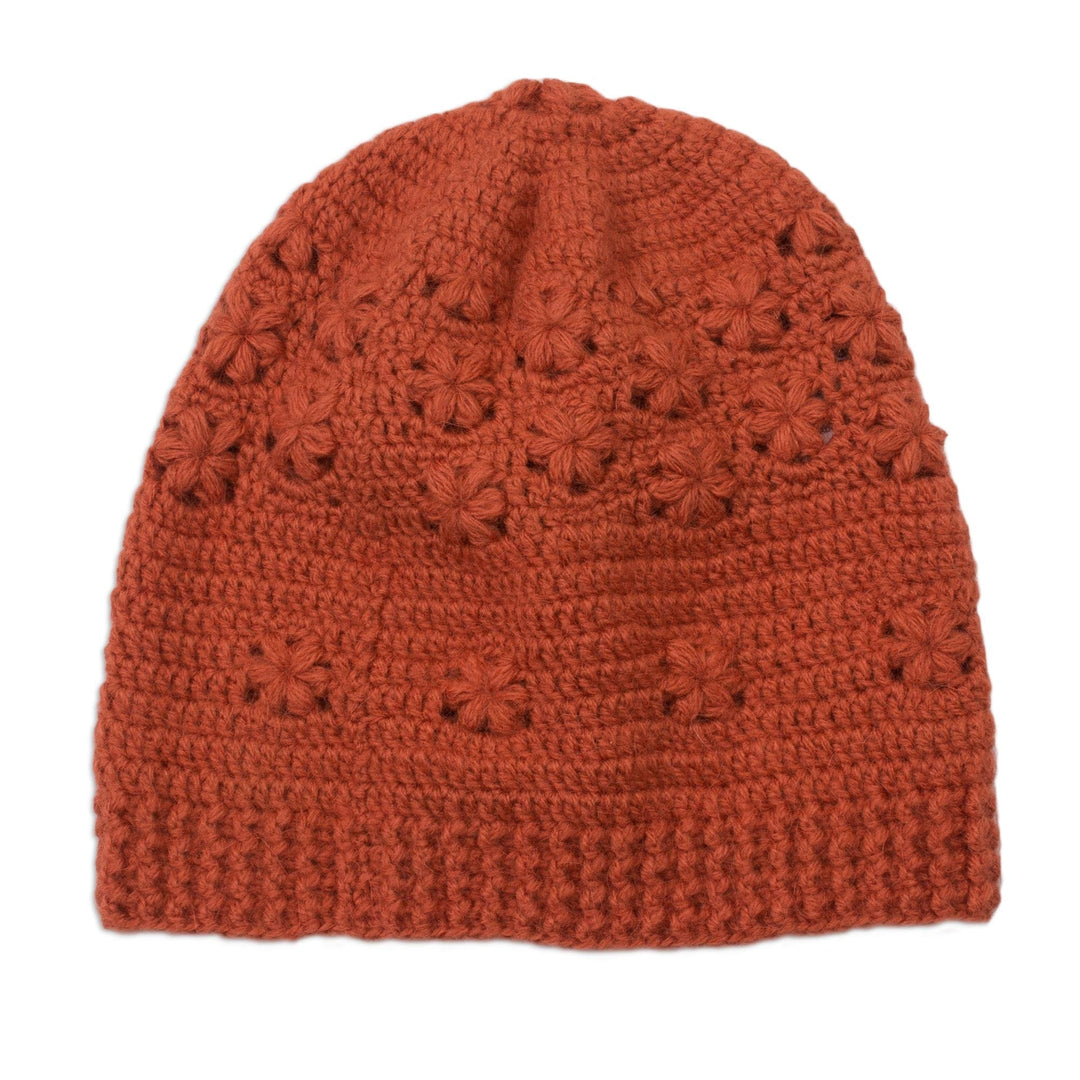 Hand-Crocheted Alpaca Blend Hat and Scarf in Salamander - Salamander Bliss