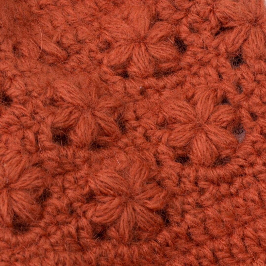 Hand-Crocheted Alpaca Blend Hat and Scarf in Salamander - Salamander Bliss