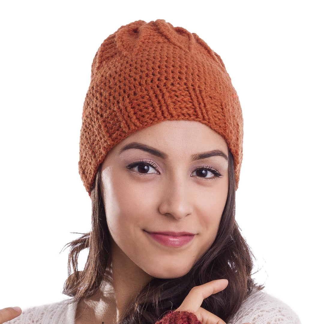 Floral Hand-Crocheted Alpaca Blend Hat from Peru - Chic Flower