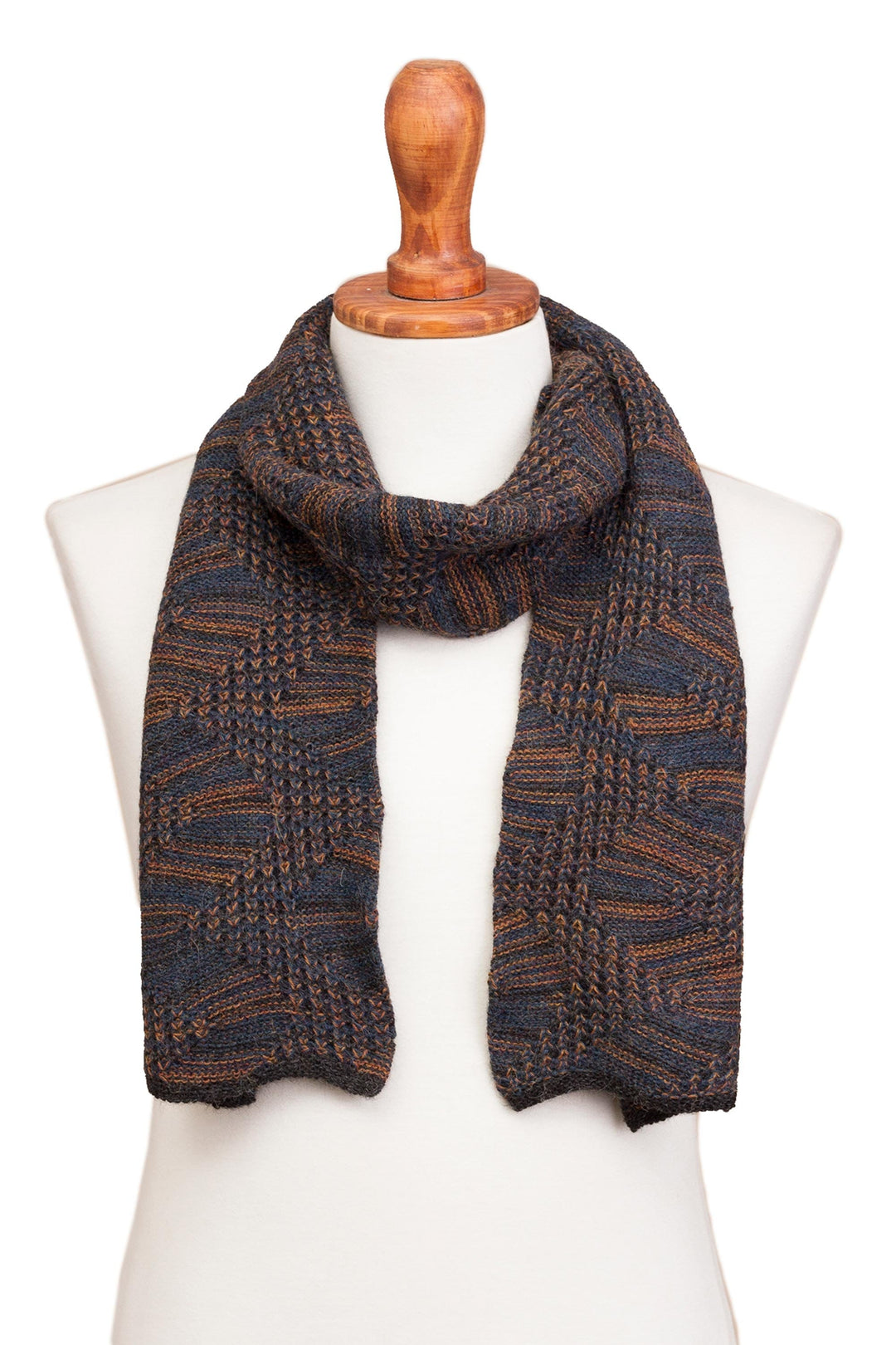 Azure and Sunrise 100% Alpaca Wrap Scarf from Peru - Warm Waves