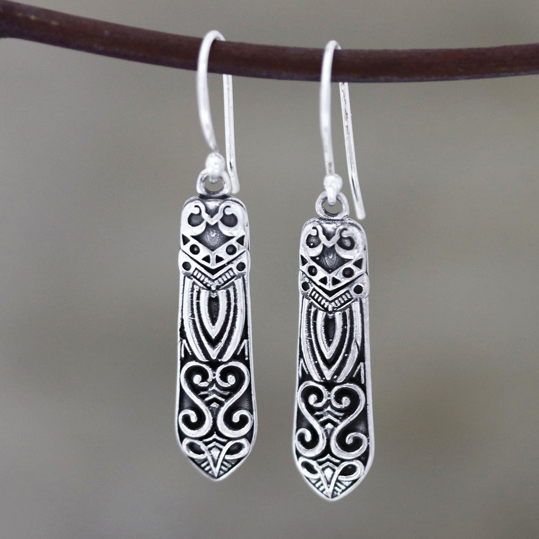 Patterned Sterling Silver Dangle Earrings - Creative Patterns