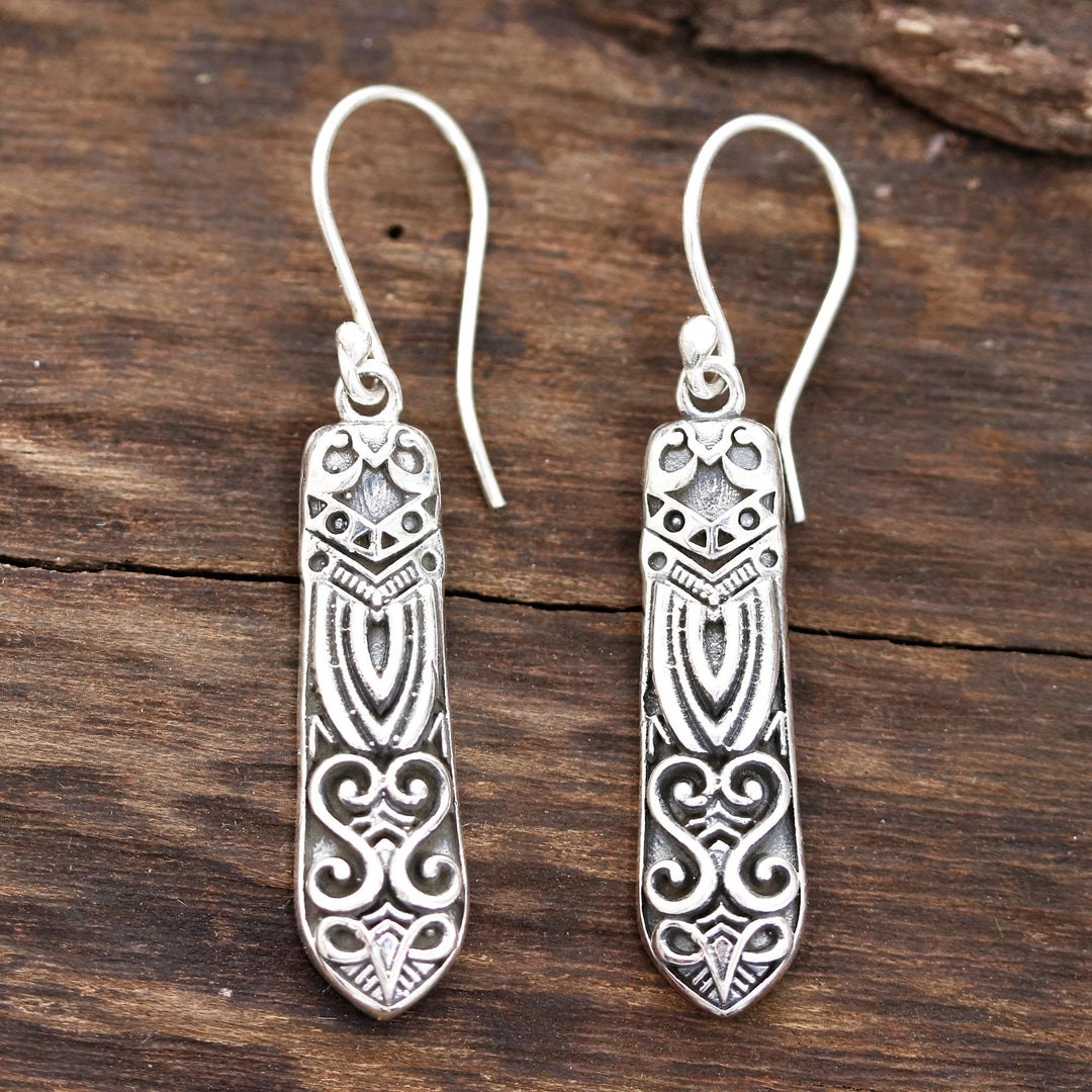 Patterned Sterling Silver Dangle Earrings - Creative Patterns