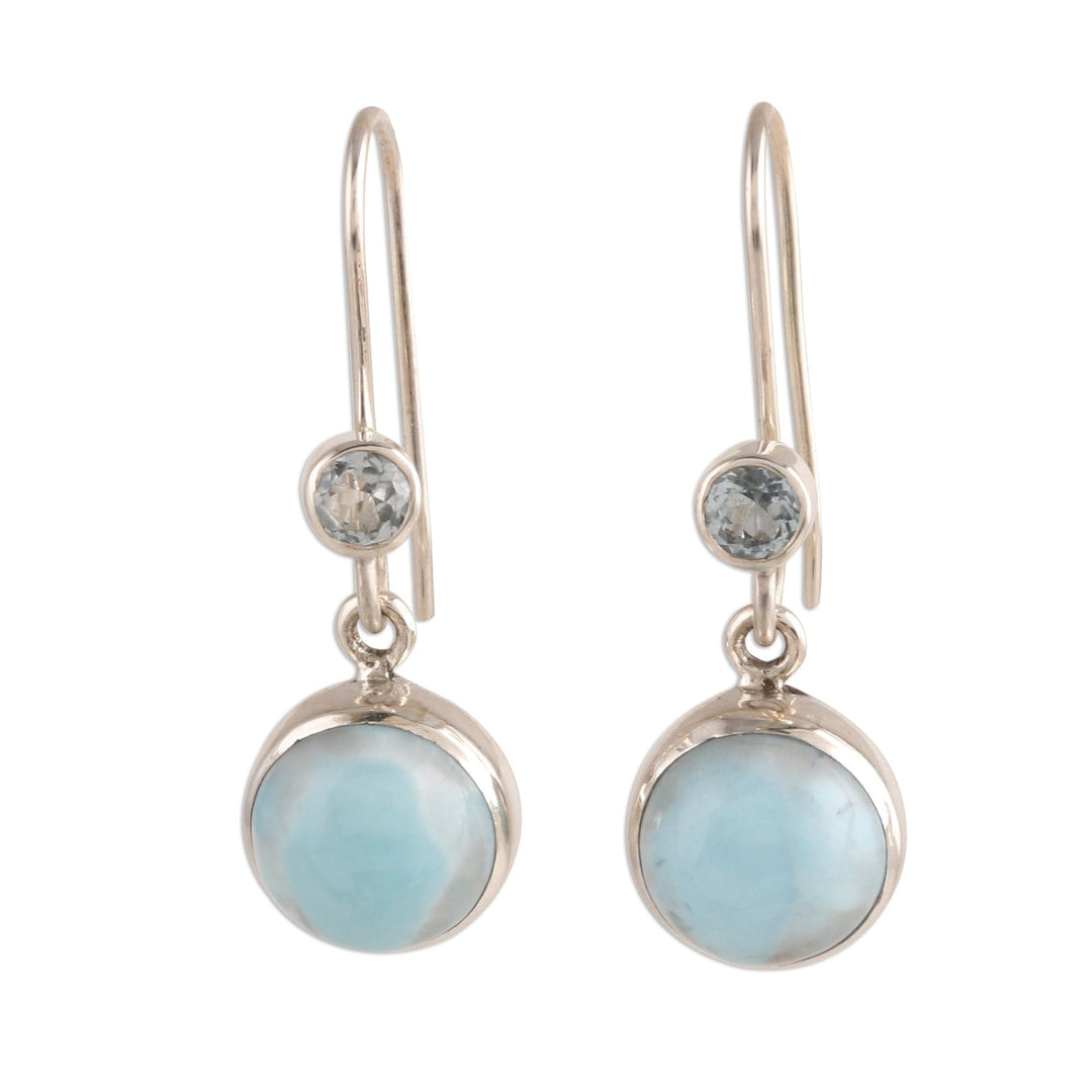 Lapis Lazuli and Blue Topaz Dangle Earrings - Blue Flair