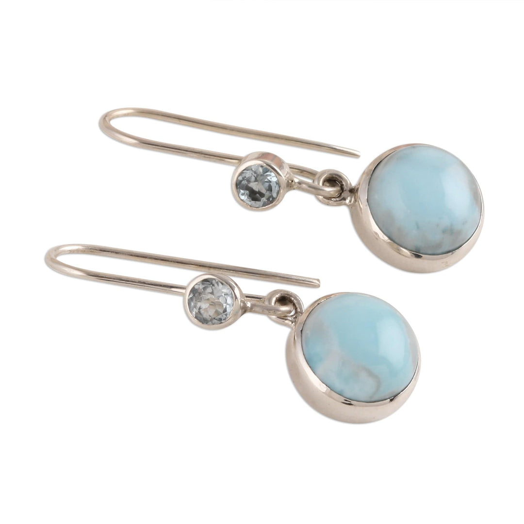 Lapis Lazuli and Blue Topaz Dangle Earrings - Blue Flair