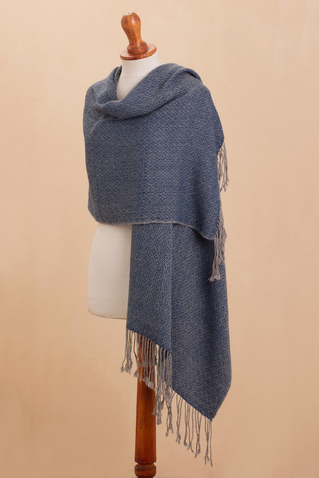 Geometric 100% Alpaca Shawl Woven in Peru - Elegant Girl