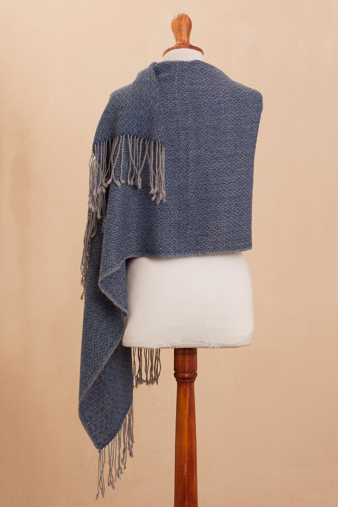 Geometric 100% Alpaca Shawl Woven in Peru - Elegant Girl