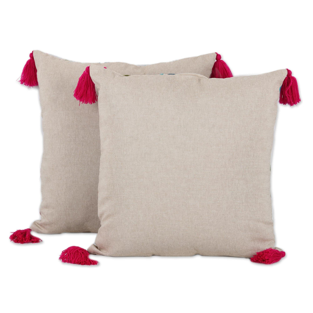 Animal-Themed Cotton Cushion Covers (Pair) - Enchanted Forest