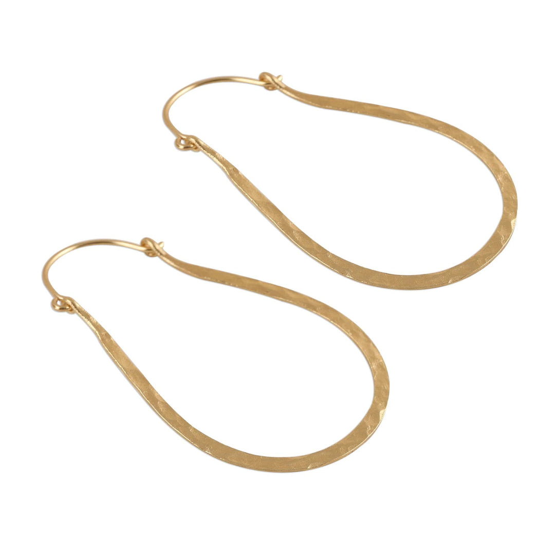 22k Gold Plated Sterling Silver Hoop Earrings from India - Mystic Loops