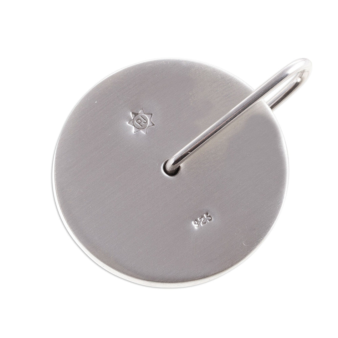 Obsidian Circle and Sterling Silver Pendant - Midnight Marvel