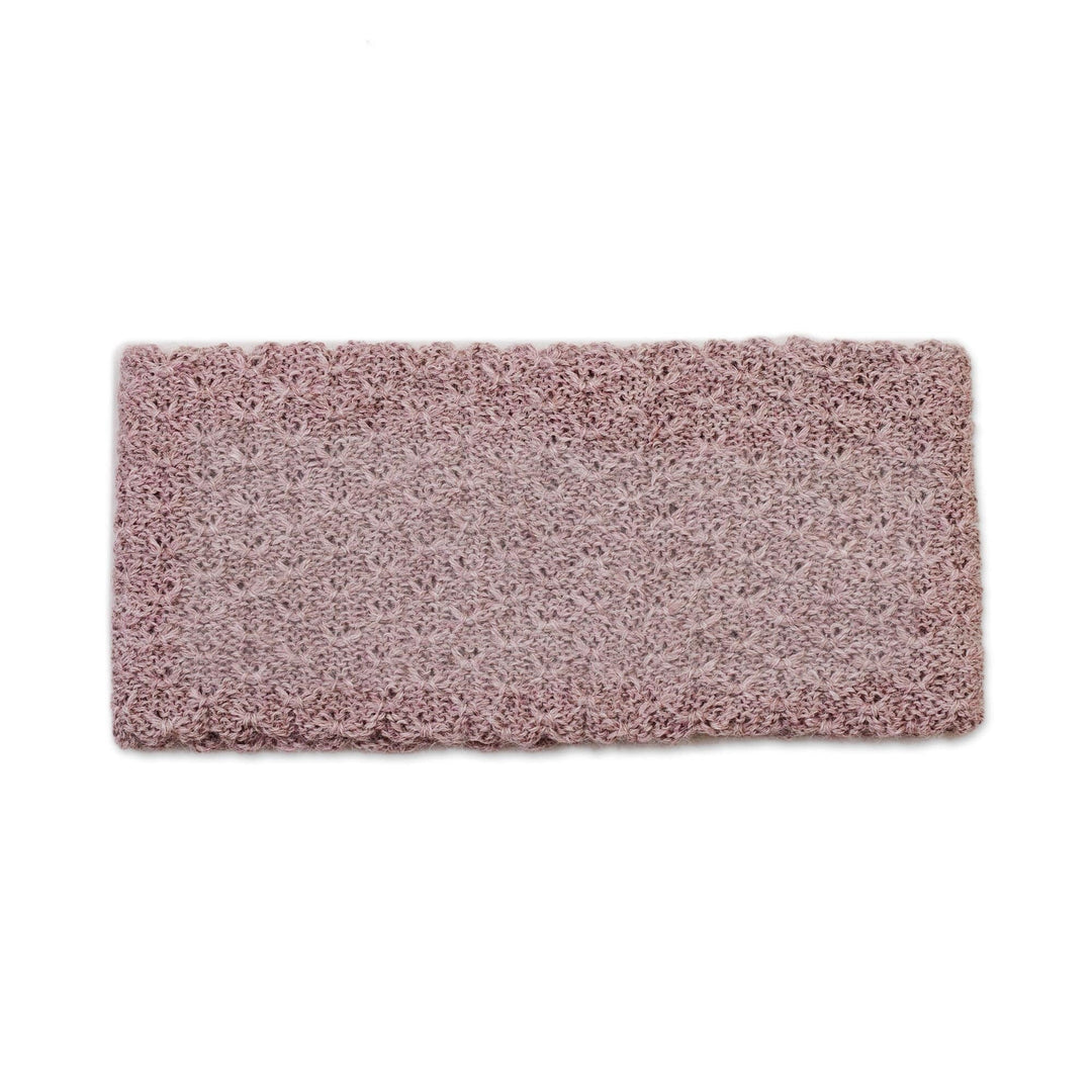 Dusty Rose 100% Baby Alpaca Honeycomb Pattern Knit Headband - Wavelength in Dusty Rose