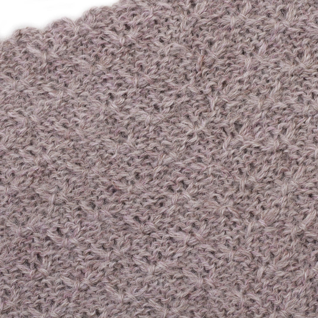 Dusty Rose 100% Baby Alpaca Honeycomb Pattern Knit Headband - Wavelength in Dusty Rose