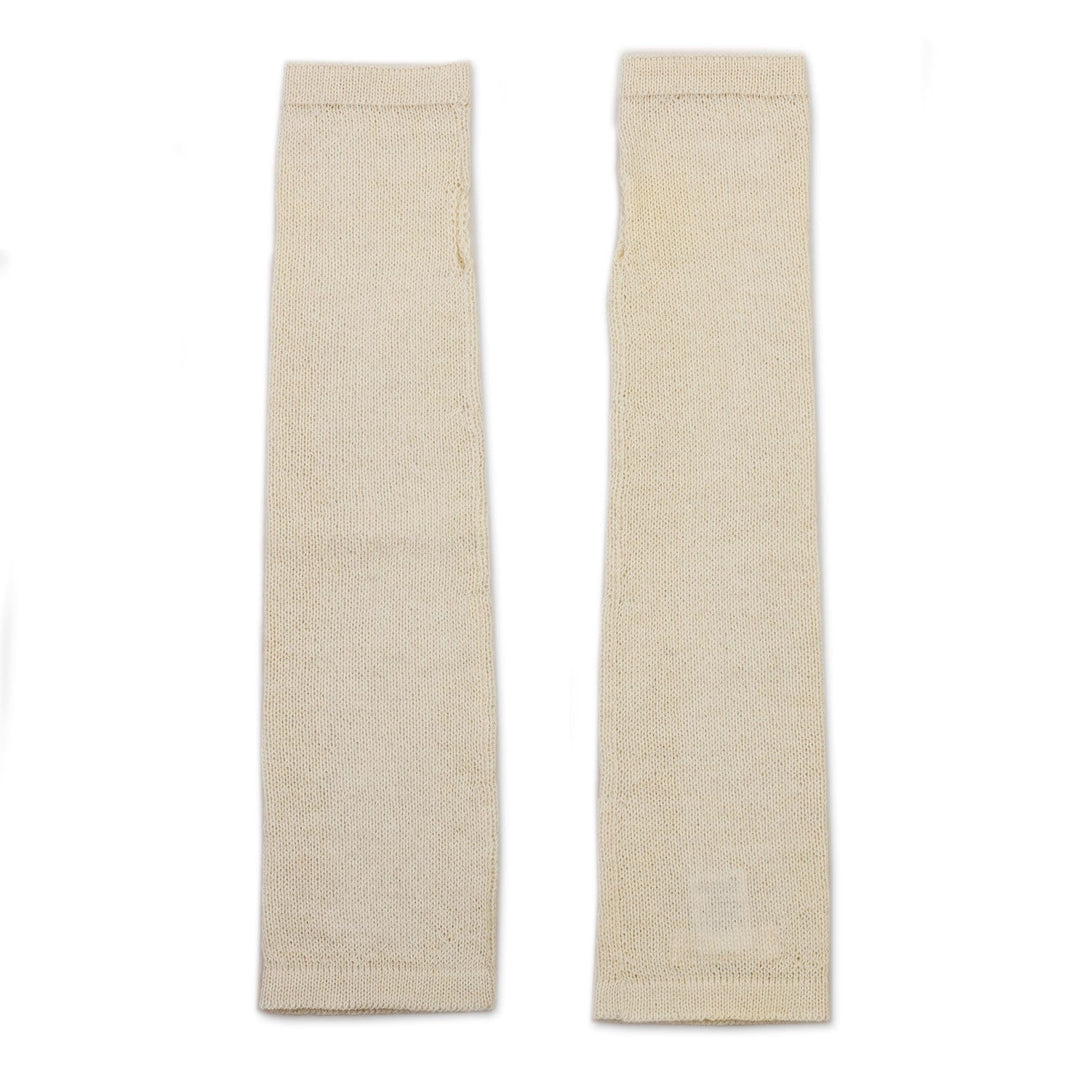 Off-White 100% Baby Alpaca Cable Knit Fingerless Mitts - Luscious Twist in Alabaster