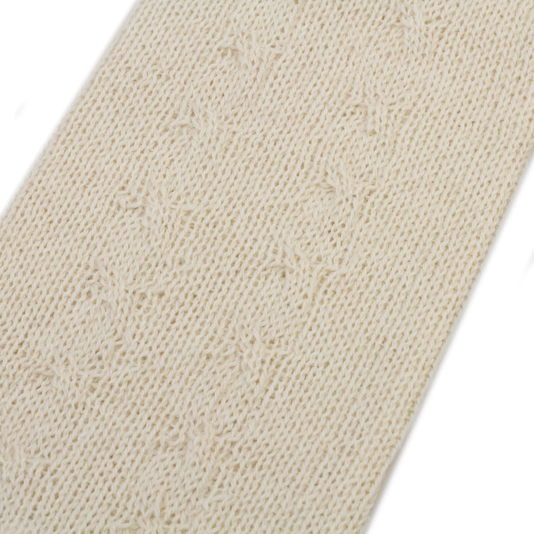 Off-White 100% Baby Alpaca Cable Knit Fingerless Mitts - Luscious Twist in Alabaster