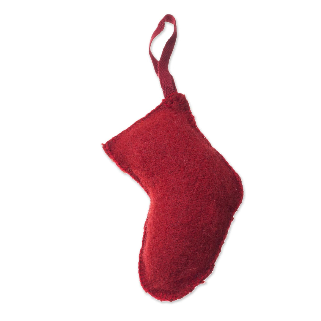 Floral Wool Stocking Ornaments from Peru (Set of 4) - Floral Stockings